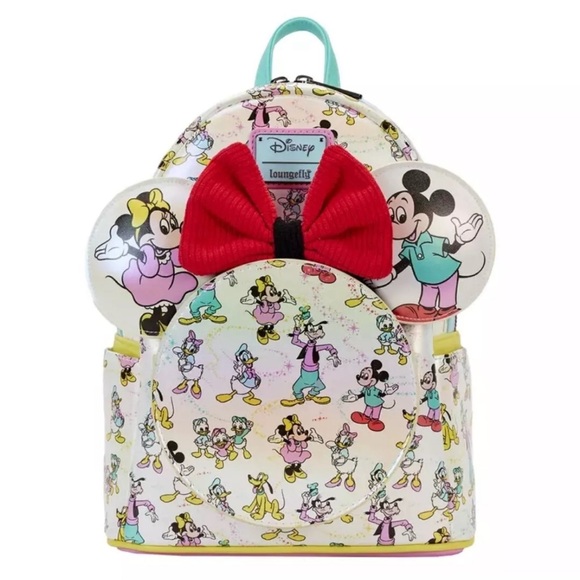 Disney 100 Mickey & Friends AOP Loungefly mini backpack and ears - Picture 7 of 7